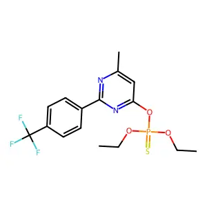 O,O-diethyl O-{6-methyl-2-[4-(trifluoromethyl)phenyl]pyrimidin-4-yl} phosphothioate structure