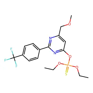 O,O-diethyl O-{6-(methoxymethyl)-2-[4-(trifluoromethyl)phenyl]pyrimidin-4-yl} phosphothioate structure