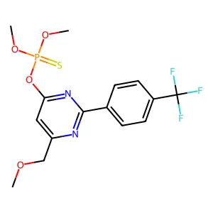 O-{6-(methoxymethyl)-2-[4-(trifluoromethyl)phenyl]pyrimidin-4-yl} O,O-dimethyl phosphothioate structure