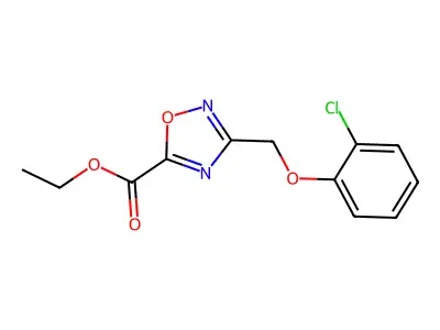Ethyl 3-[(2-chlorophenoxy)methyl]-1,2,4-oxadiazole-5-carboxylate structure