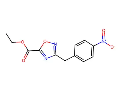 Ethyl 3-[(4-nitrophenyl)methyl]-1,2,4-oxadiazole-5-carboxylate structure