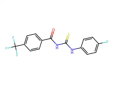 N-[(4-fluorophenyl)carbamothioyl]-4-(trifluoromethyl)benzamide structure
