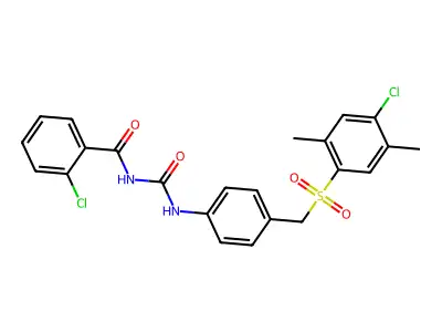 2-Chloro-N-[[[4-[[(4-chloro-2,5-dimethylphenyl)sulfonyl]methyl]phenyl]amino]carbonyl]benzamide structure