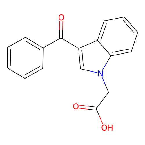 (3-benzoyl-1H-indol-1-yl)acetic acid structure