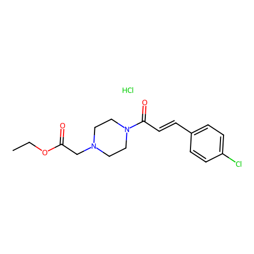 1-Piperazineacetic acid, 4-(p-chlorocinnamoyl)-, ethyl ester, hydrochloride structure