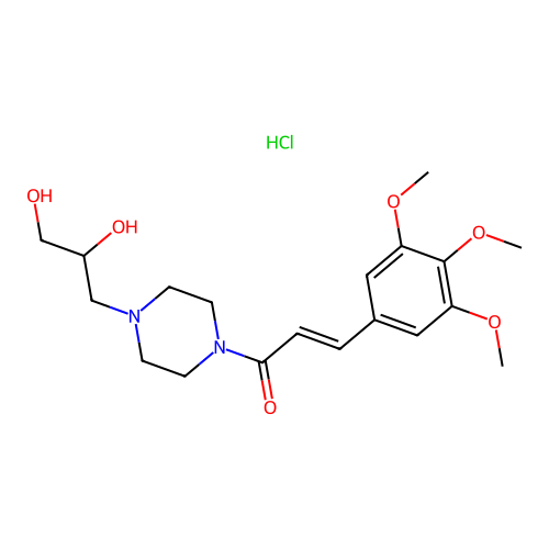 1,2-Propanediol, 3-(4-(3,4,5-trimethoxycinnamoyl)piperazinyl)-, hydrochloride structure