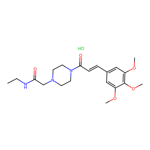 1-Piperazineacetamide, N-ethyl-4'-(3,4,5-trimethoxycinnamoyl)-, hydrochloride structure