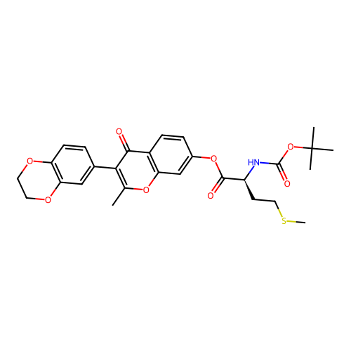 (S)-3-(2,3-dihydrobenzo[b][1,4]dioxin-6-yl)-2-methyl-4-oxo-4H-chromen-7-yl 2-((tert-butoxycarbonyl)amino)-4-(methylthio)butanoate structure
