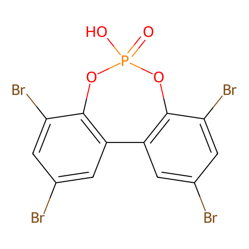 2,2'-Biphenyldiol, 3,3',5,5'-tetrabromo-, cyclic hydrogen phosphate structure