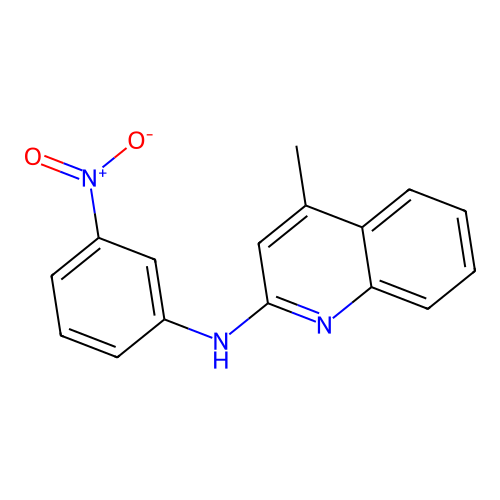 4-methyl-N-(3-nitrophenyl)quinolin-2-amine structure