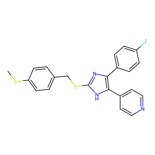 4-[4-(4-Fluorophenyl)-2-[[[4-(methylthio)phenyl]methyl]thio]-1H-imidazol-5-yl]pyridine structure