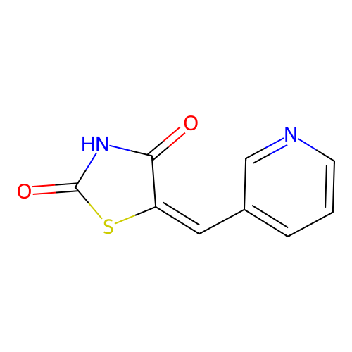 (5E)-5-(pyridin-3-ylmethylidene)-1,3-thiazolidine-2,4-dione structure