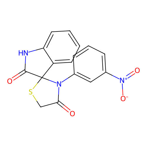 3'-(3-nitrophenyl)-4'H-spiro[indole-3,2'-[1,3]thiazolidine]-2,4'(1H)-dione structure