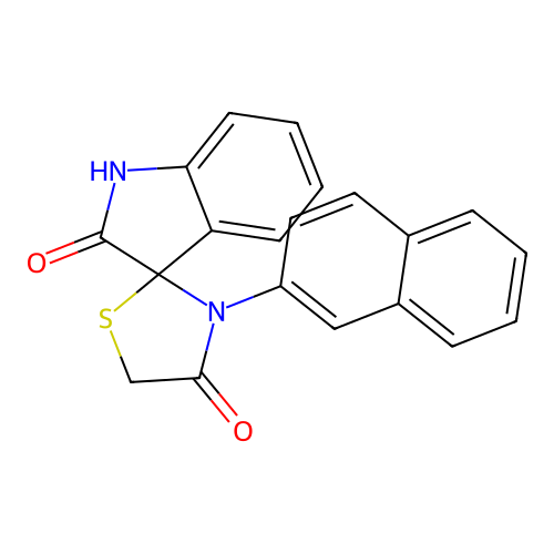 3'-(naphthalen-2-yl)-4'H-spiro[indole-3,2'-[1,3]thiazolidine]-2,4'(1H)-dione structure