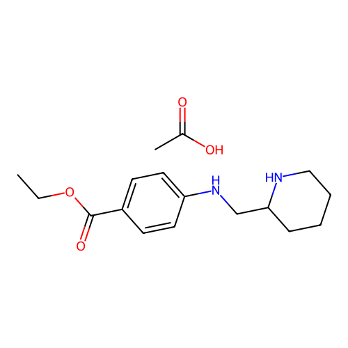Ethyl 4-[(2-piperidinylmethyl)amino]benzoate acetate (1:1) structure