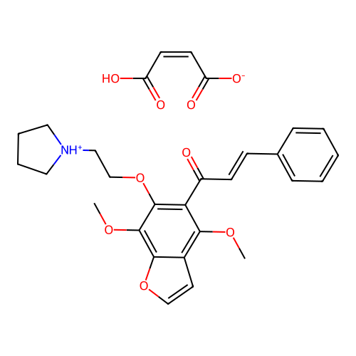 Benzofuran, 4,7-dimethoxy-6-(2-pyrrolidinylethoxy)-5-cinnamoyl-, maleate structure