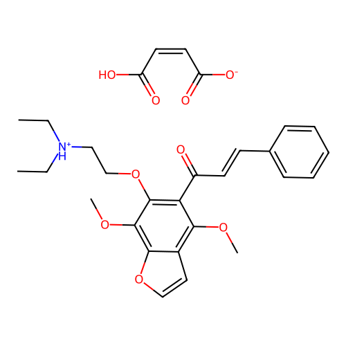 Benzofuran, 6-(2-diethylaminoethoxy)-4,7-dimethoxy-5-cinnamoyl-, maleate structure