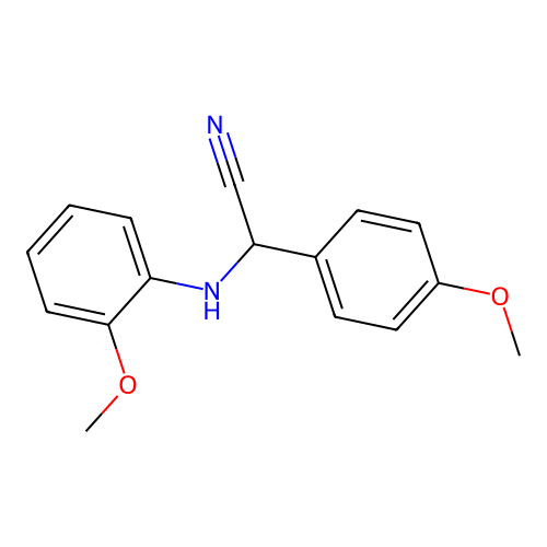 (4-Methoxyphenyl)[(2-methoxyphenyl)amino]acetonitrile structure