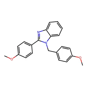 1-(4-methoxybenzyl)-2-(4-methoxyphenyl)-1H-benzo(d)imidazole structure