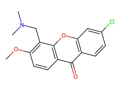 6-chloro-4-[(dimethylamino)methyl]-3-methoxy-9H-xanthen-9-one structure