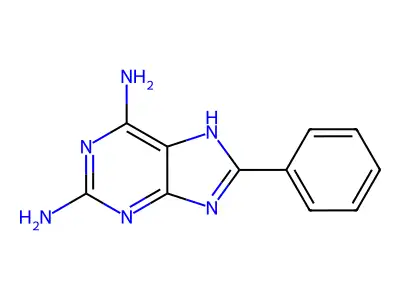 2,6-Diamino-8-phenylpurine structure