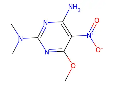 4-Amino-2-(dimethylamino)-5-(nitro)-6-(methyloxy)pyrimidine structure