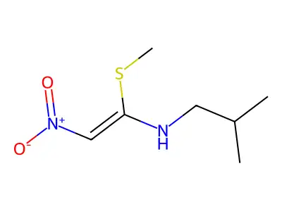 2-methyl-N-(1-methylsulfanyl-2-nitroethenyl)propan-1-amine structure