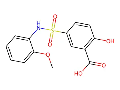 2-Hydroxy-5-[(2-methoxyphenyl)sulfamoyl]benzoic acid structure
