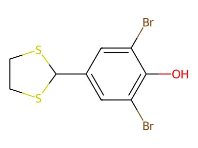 2,6-Dibromo-4-(1,3-dithiolan-2-yl)phenol structure