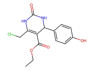 ethyl 6-(chloromethyl)-4-(4-hydroxyphenyl)-2-oxo-1,2,3,4-tetrahydropyrimidine-5-carboxylate structure