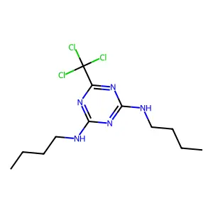 2-N,4-N-dibutyl-6-(trichloromethyl)-1,3,5-triazine-2,4-diamine structure