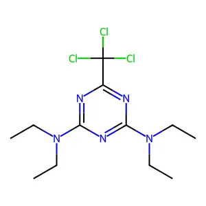 2-N,2-N,4-N,4-N-tetraethyl-6-(trichloromethyl)-1,3,5-triazine-2,4-diamine structure