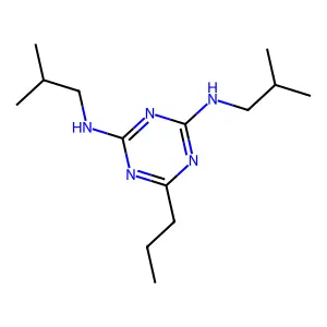 2-N,4-N-bis(2-methylpropyl)-6-propyl-1,3,5-triazine-2,4-diamine structure