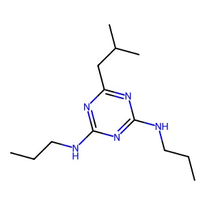 6-(2-methylpropyl)-2-N,4-N-dipropyl-1,3,5-triazine-2,4-diamine structure