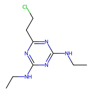 6-(2-chloroethyl)-2-N,4-N-diethyl-1,3,5-triazine-2,4-diamine structure