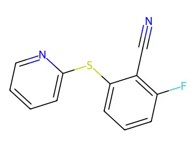 6-Fluoro-2-(2-pyridylthio)benzenecarbonitrile structure