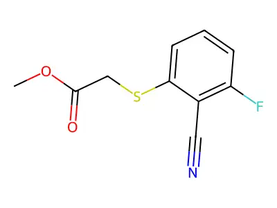 Methyl 2-[(2-cyano-3-fluorophenyl)sulfanyl]acetate structure