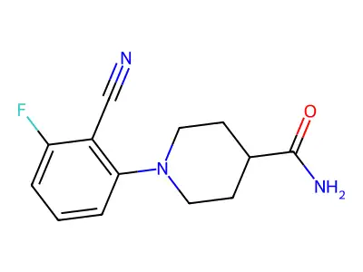 1-(2-Cyano-3-fluorophenyl)piperidine-4-carboxamide structure