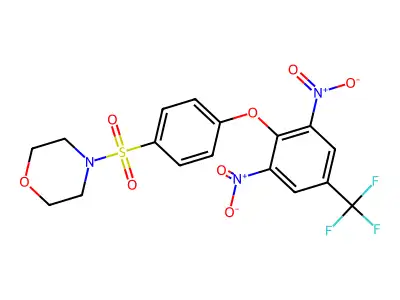 2,6-Dinitro-4-(trifluoromethyl)phenyl 4-(morpholinosulfonyl)phenyl ether structure
