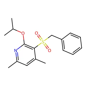 3-(Benzylsulfonyl)-2-isopropoxy-4,6-dimethylpyridine structure