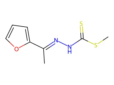 methyl N-[1-(furan-2-yl)ethylideneamino]carbamodithioate structure