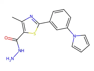 4-methyl-2-[3-(1H-pyrrol-1-yl)phenyl]-1,3-thiazole-5-carbohydrazide structure