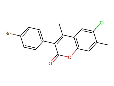 3-(4-Bromophenyl)-6-chloro-4,7-dimethylchromen-2-one structure