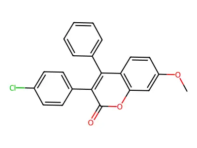 3-(4-Chlorophenyl)-7-methoxy-4-phenylchromen-2-one structure