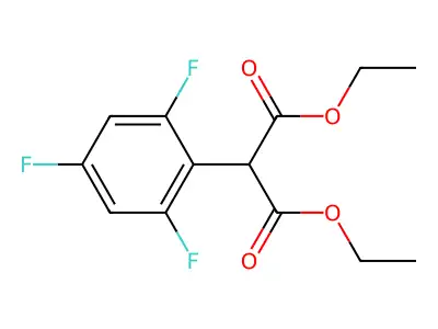 Propanedioic acid, 2-(2,4,6-trifluorophenyl)-, 1,3-diethyl ester structure