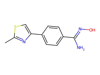 N'-hydroxy-4-(2-methyl-1,3-thiazol-4-yl)benzenecarboximidamide structure