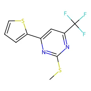 2-(methylthio)-4-(thiophen-2-yl)-6-(trifluoromethyl)pyrimidine structure