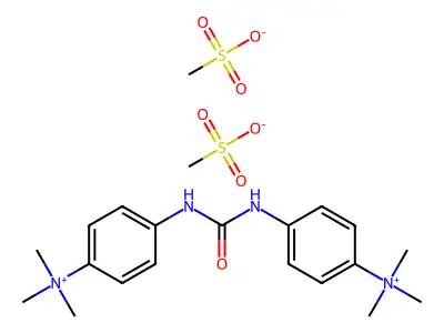 Benzenaminium, 4,4'-(carbonyldiimino)bis(N,N,N-trimethyl-, bis(methyl sulfate) structure