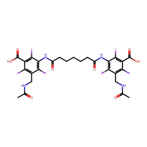 Benzoic acid, 3,3'-(pimeloyldiimino)bis(5-(acetamidomethyl)-2,4,6-triiodo- structure