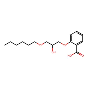 2-(3-(己氧基)-2-羟基丙氧基)苯甲酸 structure